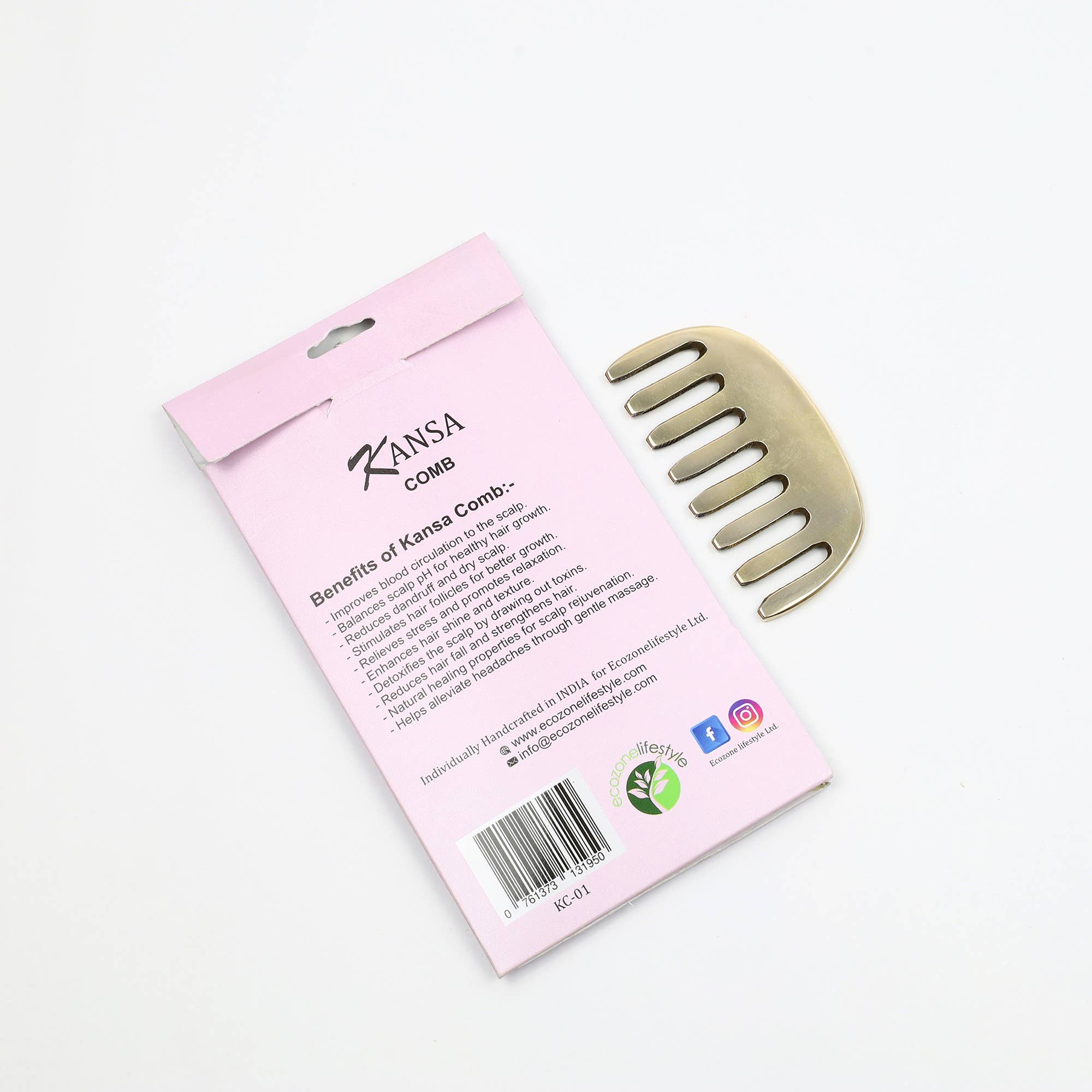 El'Cobre-Ecozonelifestyle - Vente Peigne/brosse à cheveux - Peigne Deluxe en Kansa4