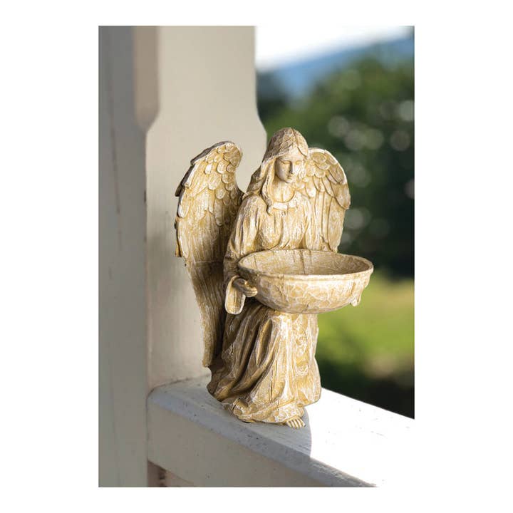 Angel Garden Bird Feeder Statue for wholesale by Manual Woodworkers and Weavers, Inc.