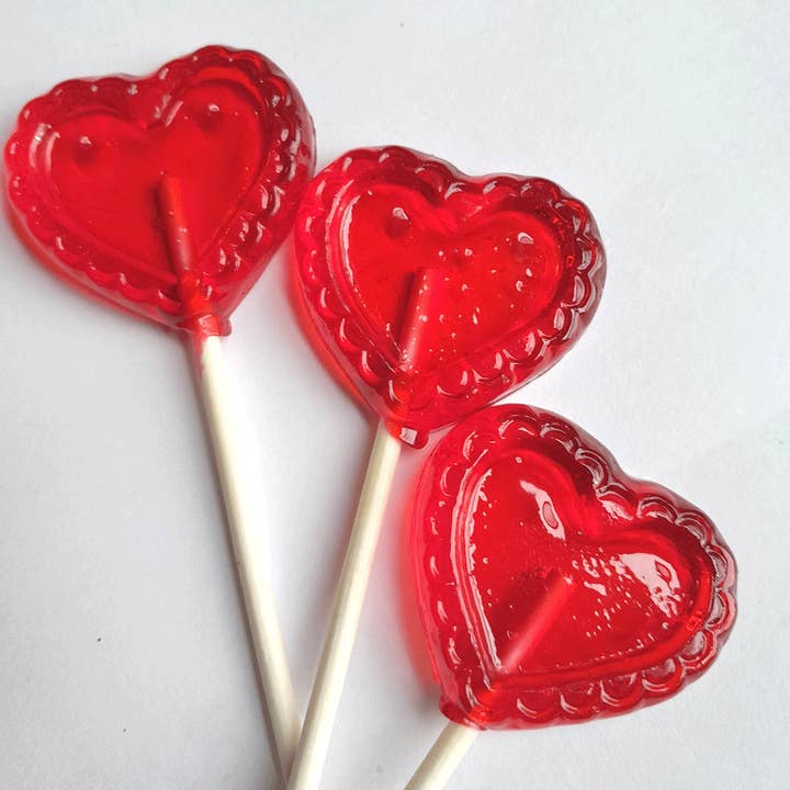 Small Heart Lollipops in Various Colors - Valentine's Day for wholesale by Homespun Parties
