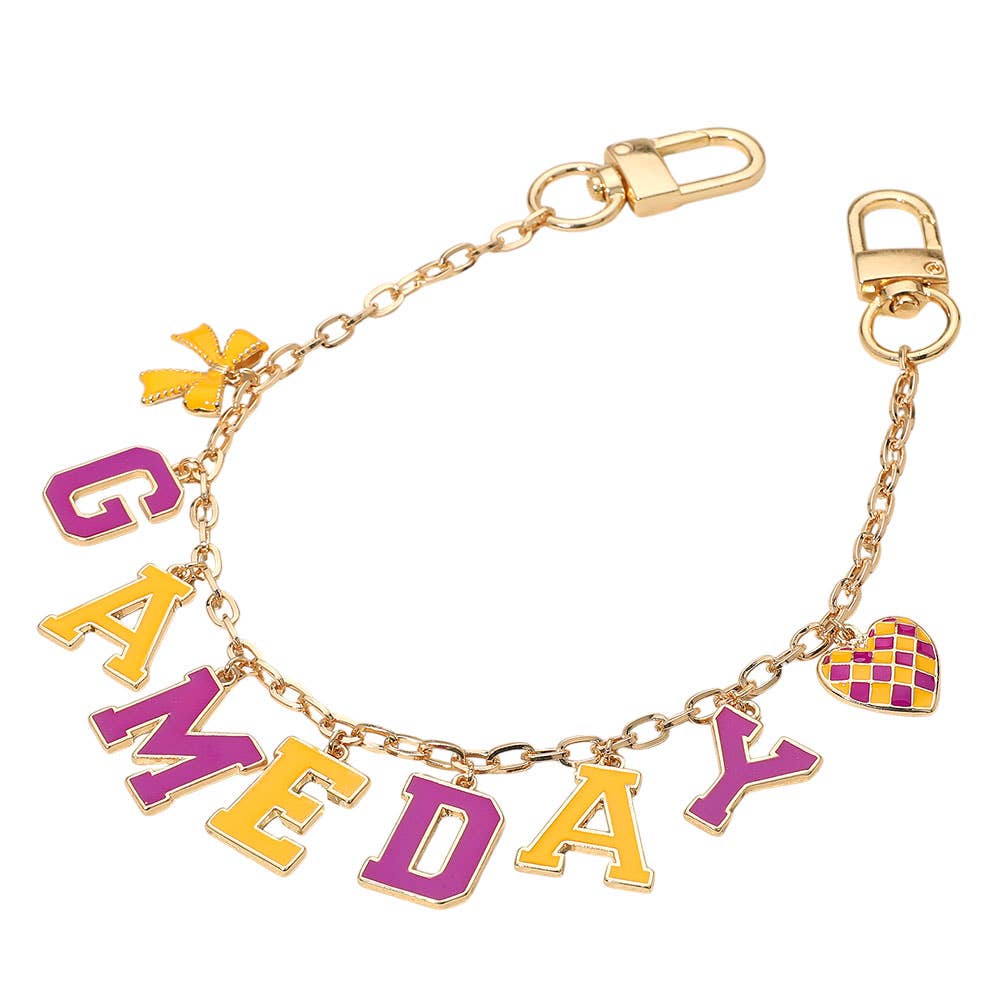 Sensibling Corp. – wholesale Handväske- och väskaccessoar – Dam – Fotboll SPELDAG Meddelande Båge Hjärta Berlock Station Väska Kedjeberlock5