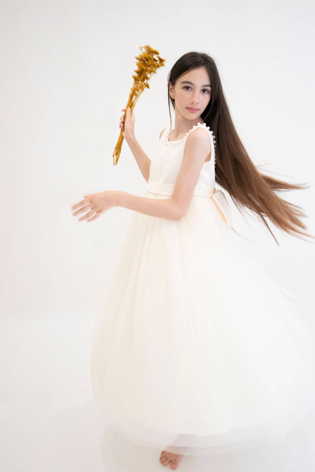 Yuko B - Wholesale Dress - Kids - CARMELINE girl's dress - Beige19