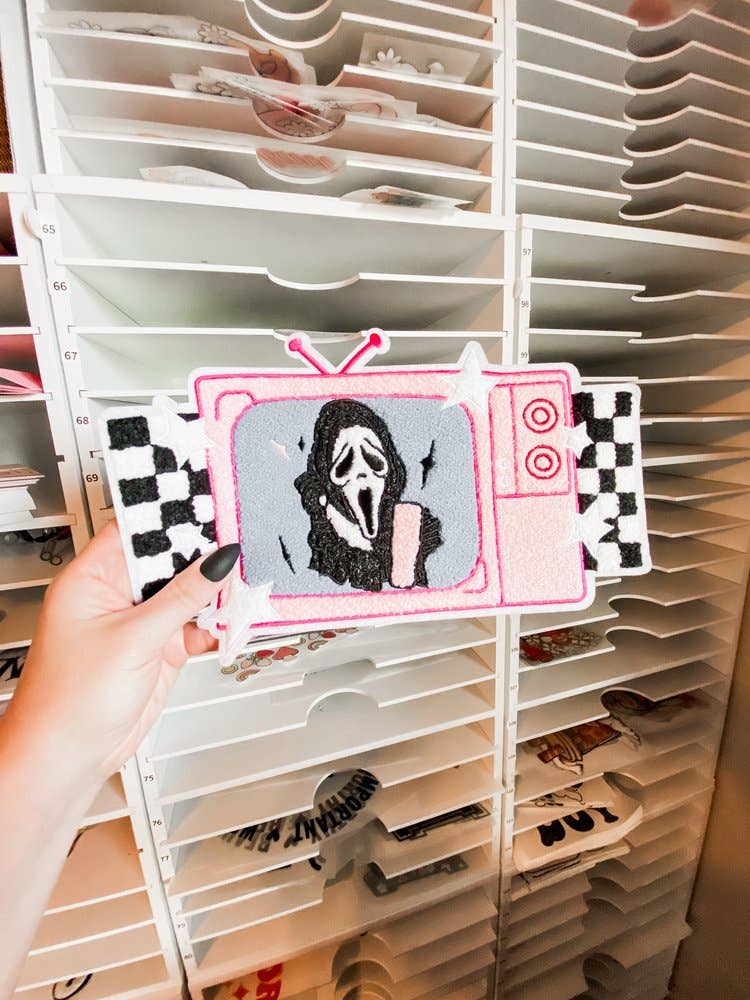 Teddy Transfers – Großhandel Aufnäher – Anrufer auf dem Fernseher Chenille Heat Patch Transfer0