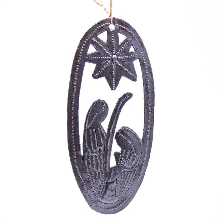 Ornamento a tamburo ovale in acciaio per per la vendita all'ingrosso da parte di Global Crafts