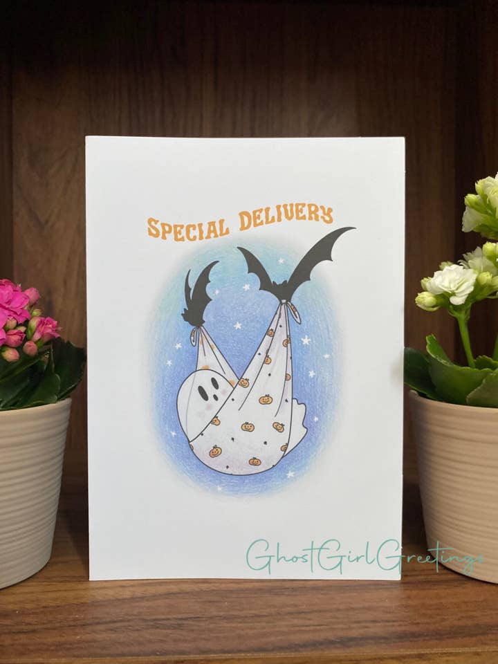 Cartão de Saudação: Entrega Especial por atacado de Ghost Girl Greetings