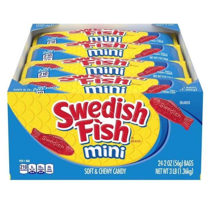 O'Shea's Candies Sweet Shop - Wholesale Gummy - Nostalgic 1957 Original Swedish Mini Fish 🐟24ct Display Box4