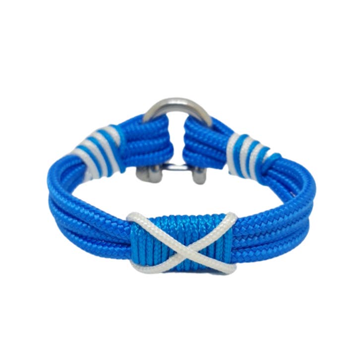 Blå/Vit St Andrew Cross flagga nautiska armband för wholesale på Faire1