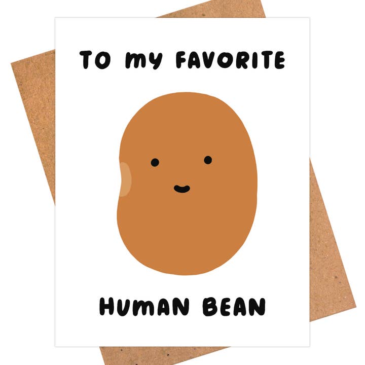 Favorite Human Bean, Valentines Card, Love Anniversary Card for wholesale by iej studio