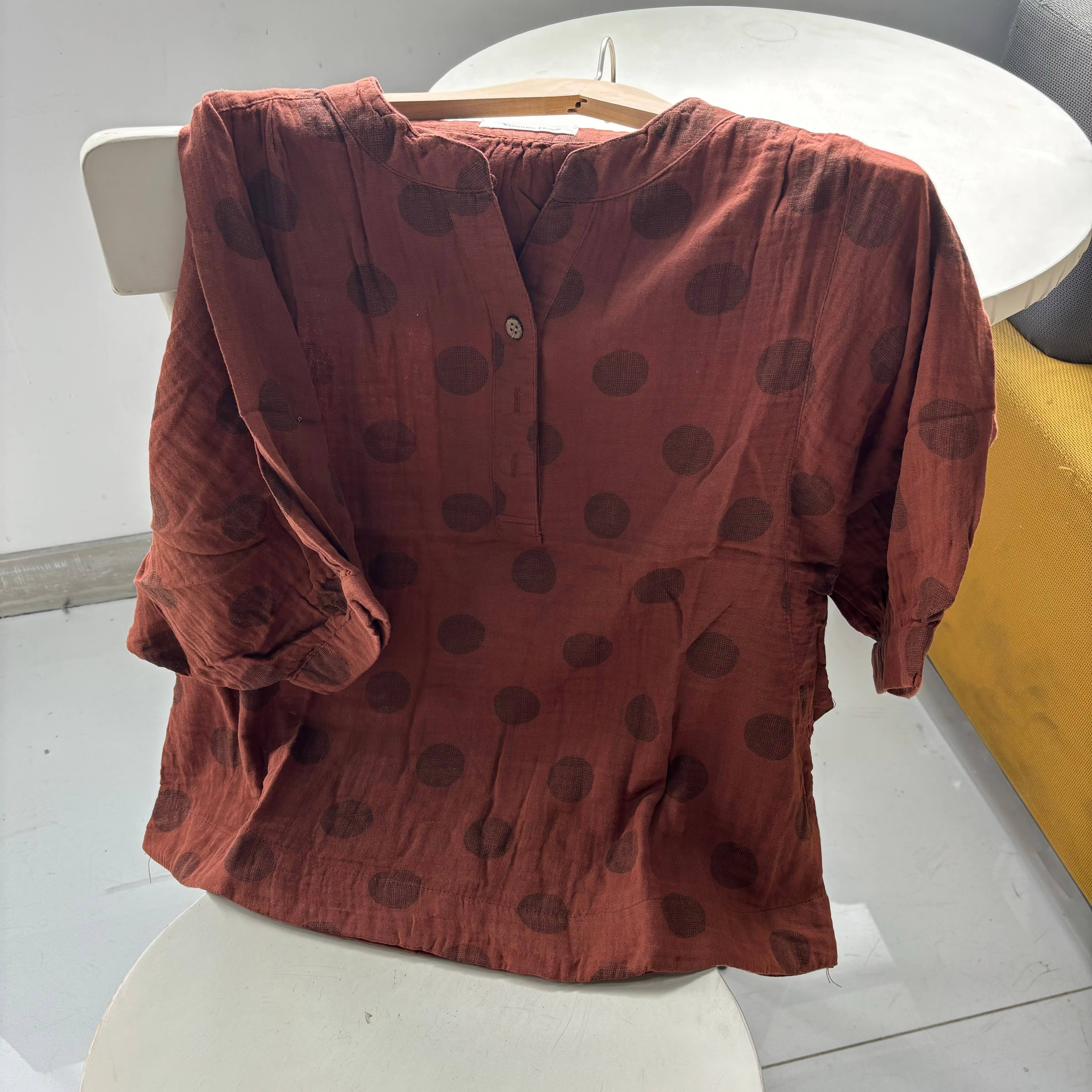 Whisper Mint - Wholesale Blouse - Women's - Double-Layer Cotton Gauze Shirt Blouse Loose-Fit Blouse8