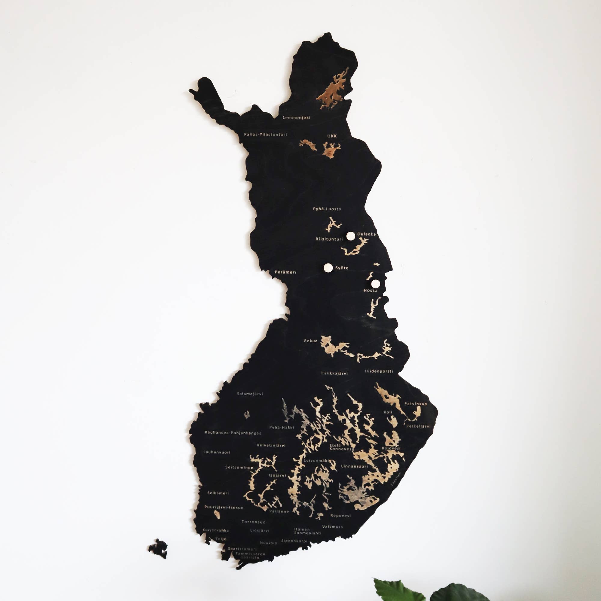 Papurino - Wholesale Map - Wooden Map of Finland with national parks2