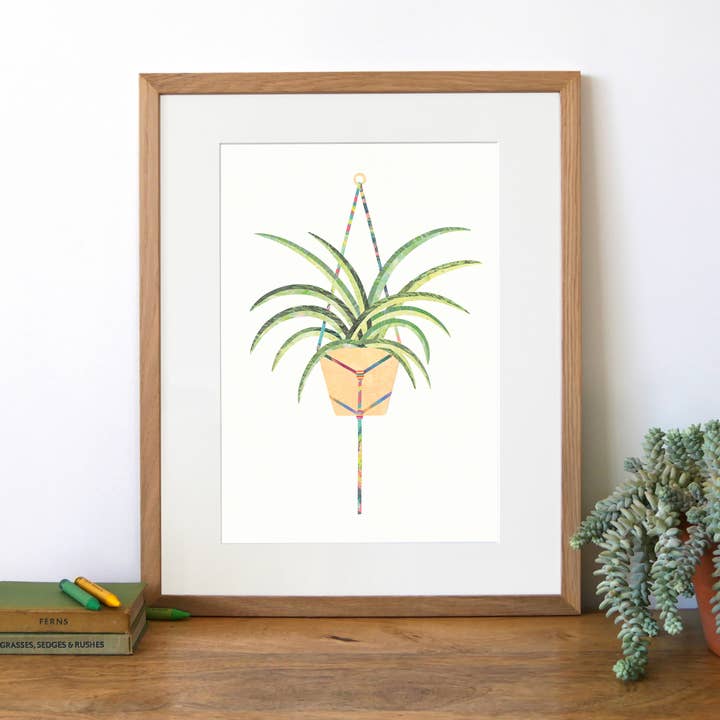 Spider Plant A4 Print for wholesale by Paperwhale Cards & Paper Goods