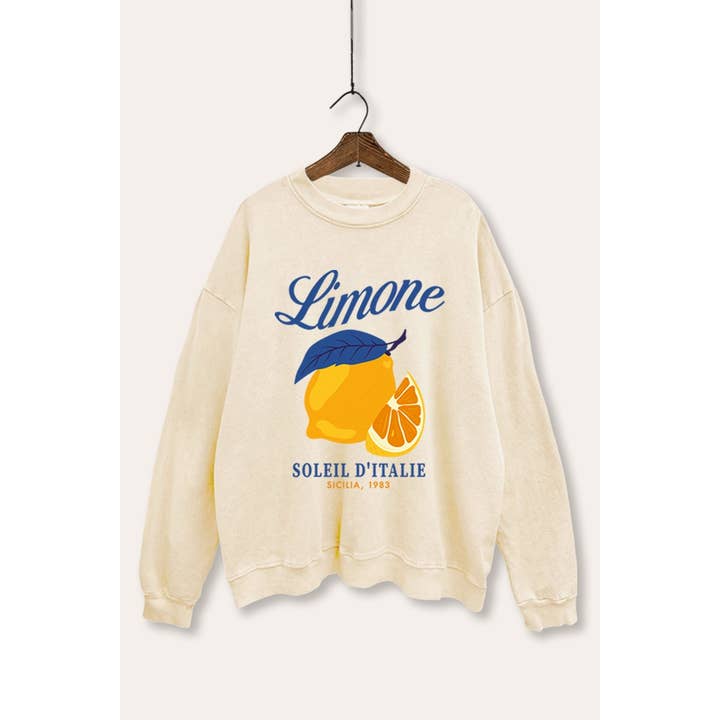 ITALIË CITROEN GRAFISCHE MINERALE WASSING SWEATSHIRT voor wholesale door STARCHIS