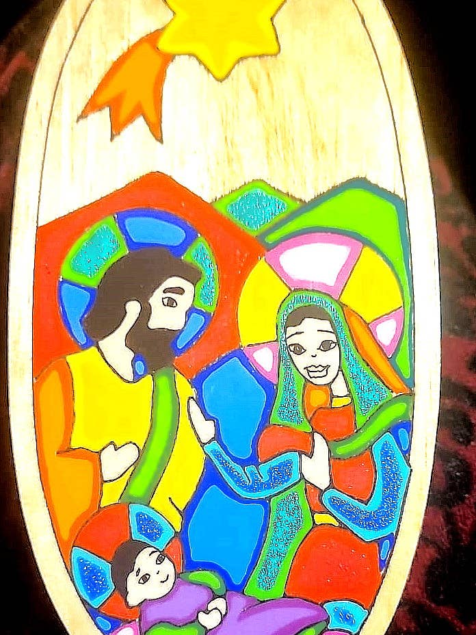 341A Oval Plaque-nativity La Palma for wholesale by Arara Enterprises