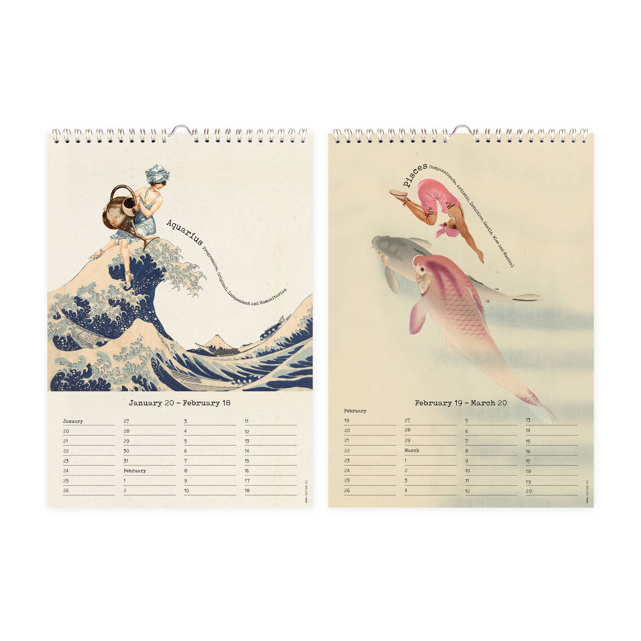 Lylies – wholesale Calendar – Birthday calendar collages Rijksmuseum constellations A41