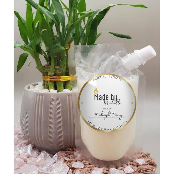 Squeezable Wax Melt - Midnight Peony (7oz) for wholesale by Made by Michelle Candles