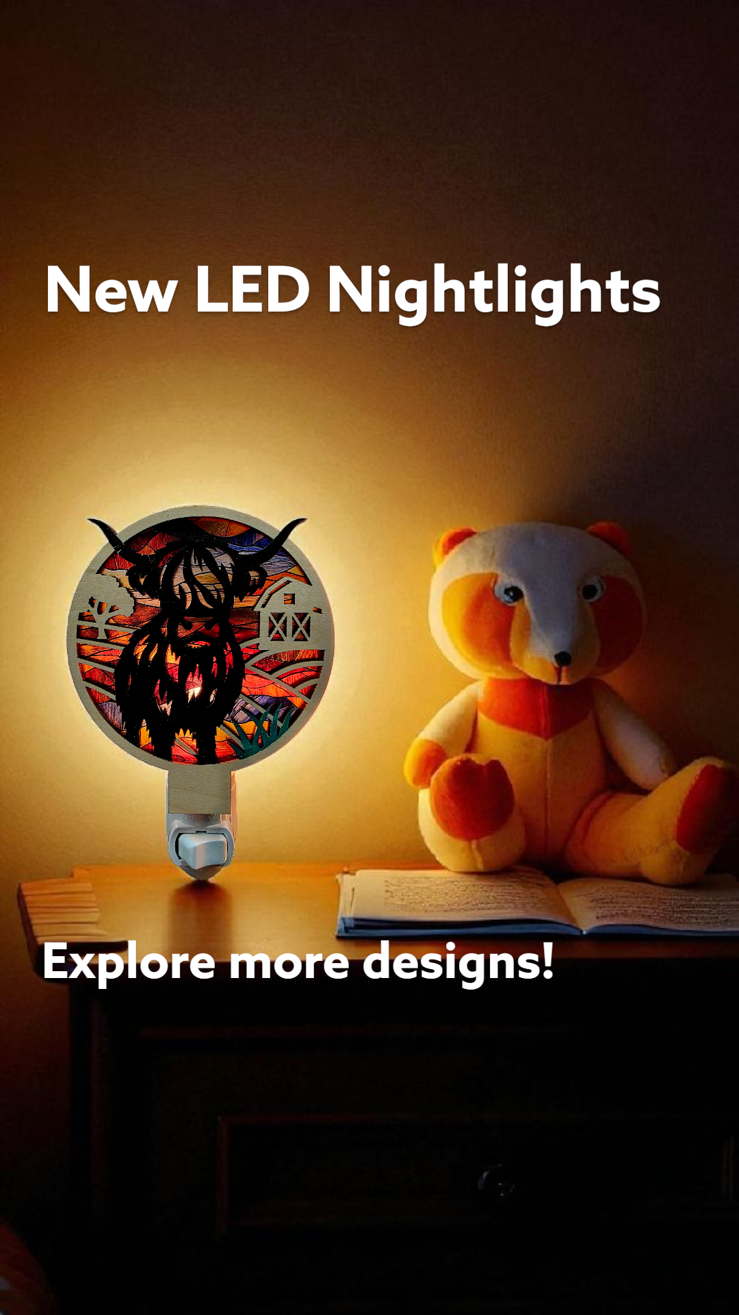 Gulf Coast Custom - Wholesale Night Light - Highland Cow LED Night Light - Cow Decor Gifts - Nightlights1