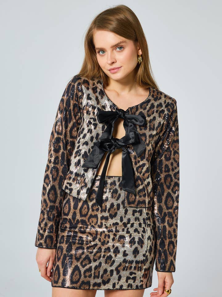 Leopard sequined skirt - 3112 for wholesale on Faire