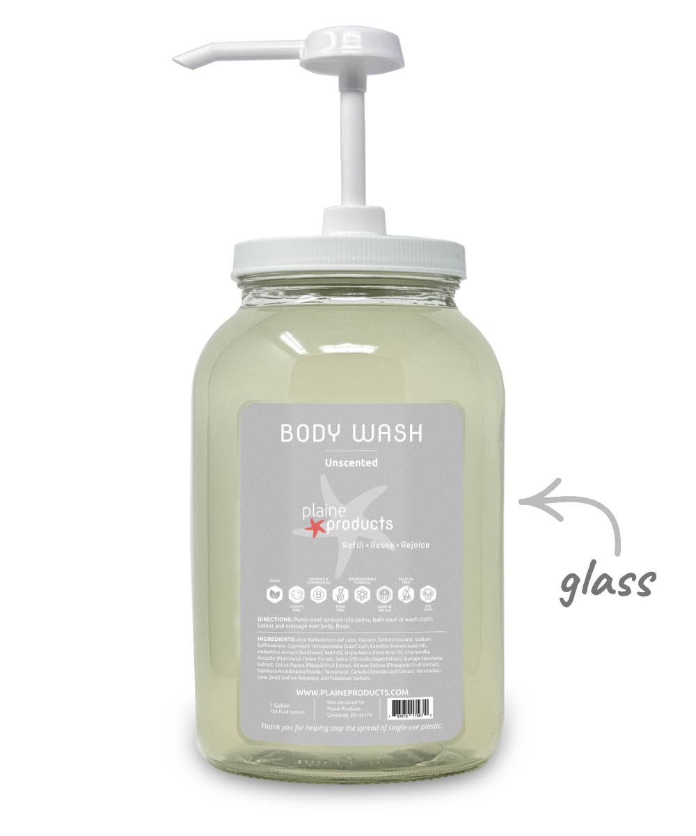 Plaine Products - Wholesale Body Wash/Shower Gel - Body Wash One Gallon Bulk Reusable  (pump not included)3