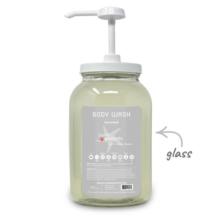 Plaine Products - Wholesale Body Wash/Shower Gel - Body Wash One Gallon Bulk Reusable (pump not included)3