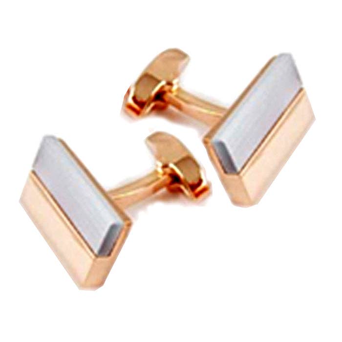 Gemelli a righe con finitura in madreperla in oro rosa per la vendita all'ingrosso da parte di Sophos