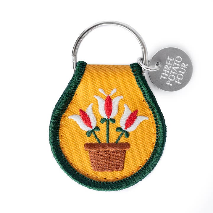 Patch Keychain - Potted Tulips for wholesale by Three Potato Four