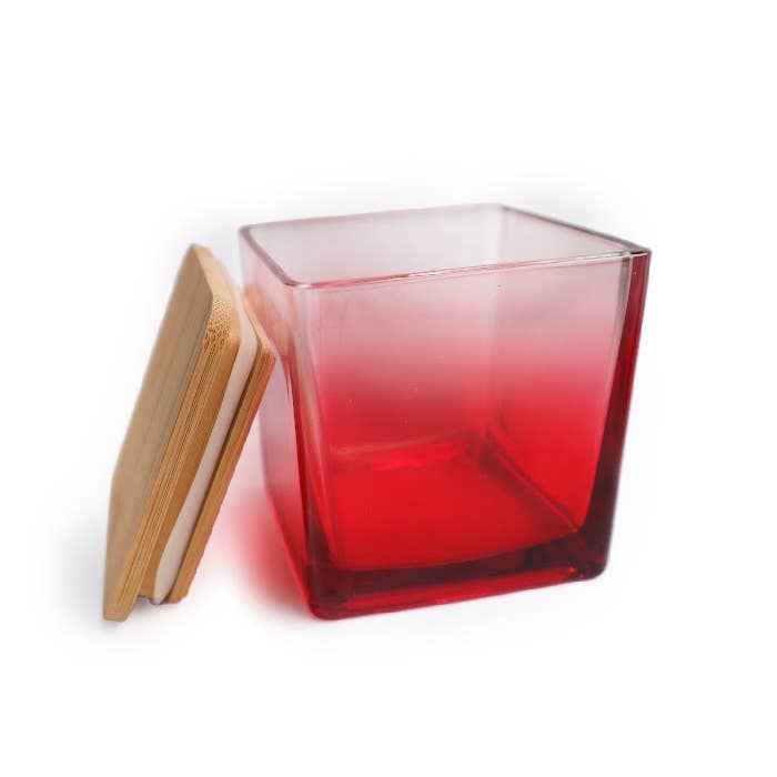 NorthWood Distributing - Wholesale Candle Holder - Oberon - 10oz Square Glass Candle Jar with Lid