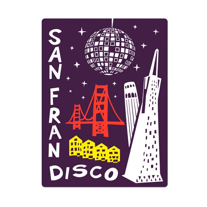 San Fran Disco klistermærke for engroshandel hos Sweet Bippy Press