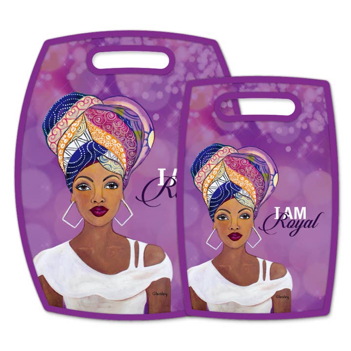 I Am Royal Cutting Board Set for wholesale by Shades of Color, LLC