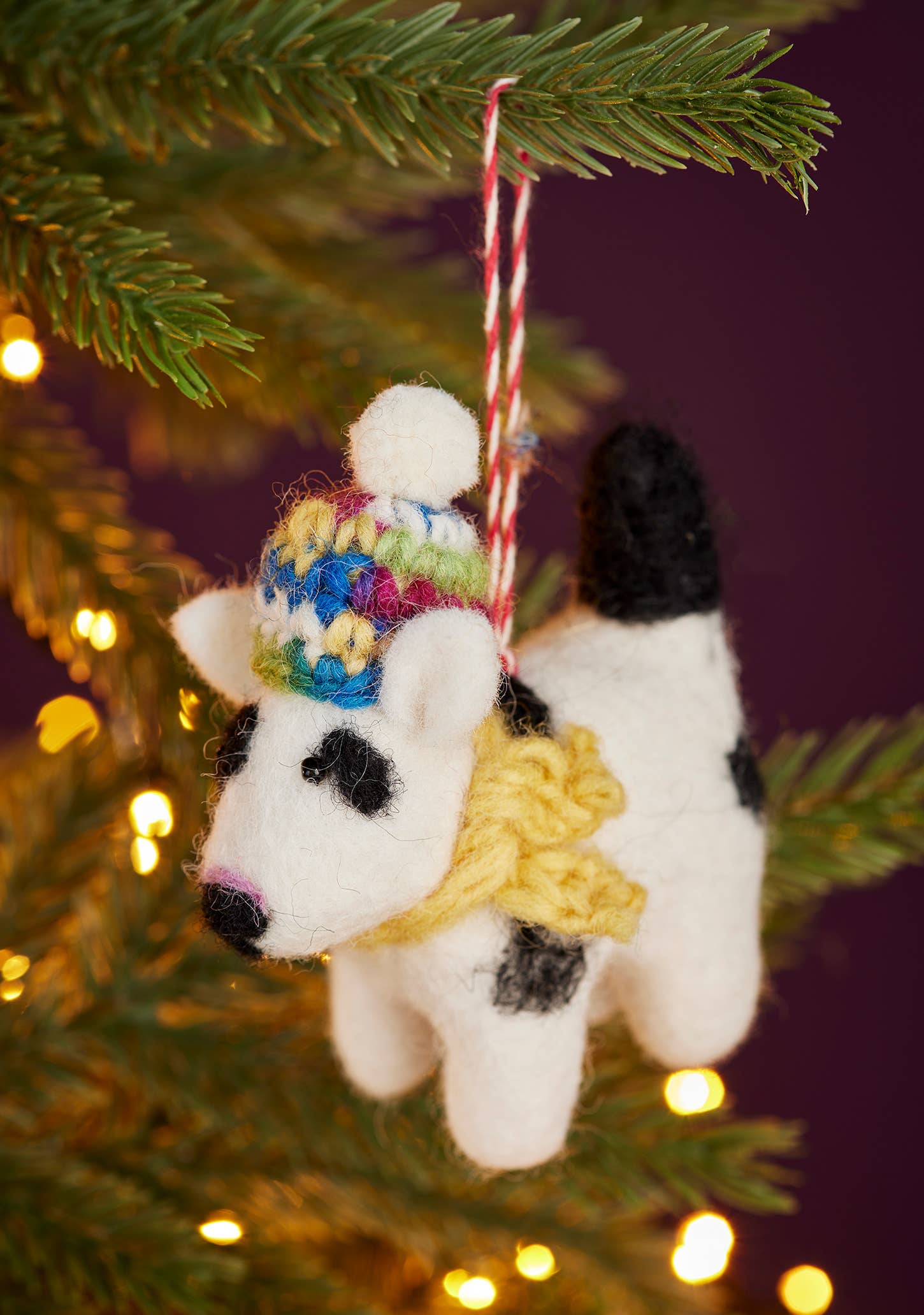 Namaste - Wholesale Christmas Decoration - Felt Cosy Dog Decoration0