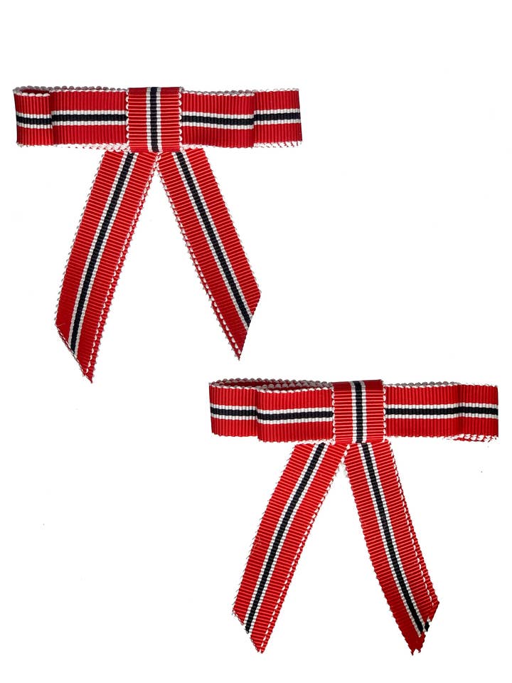 Set di 2 fermagli a fiocco in grosgrain, per scolaretta, colore rosso per la vendita all'ingrosso da parte di Project 6 NY Kids