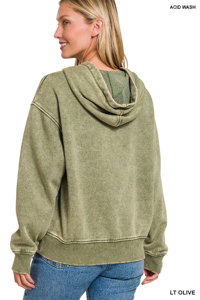 Vanilla Monkey – Hoodie – Mulher por atacado – Moletom com capuz de bolso canguru com lavagem ácido de lã14