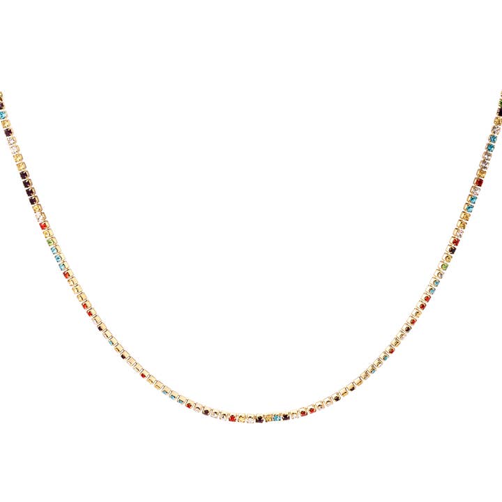 Colar Pontilhado Com Zircões Coloridos por atacado de SHINE BUY