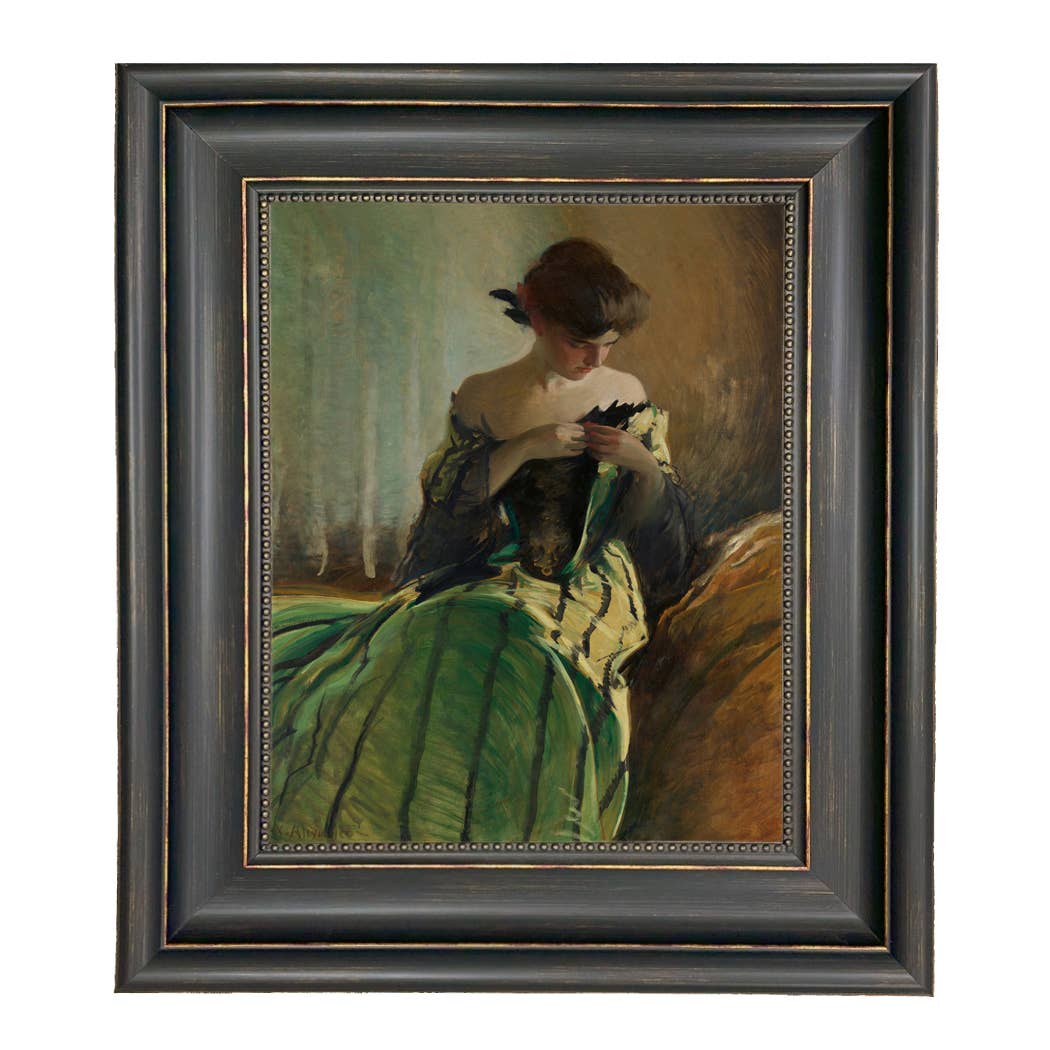 Madison Bay Co. - Historical Home Decor Reproductions - Vendita all'ingrosso Stampa artistica - Stampa su Tela Vintage di Donna in Abito Nero e Verde23