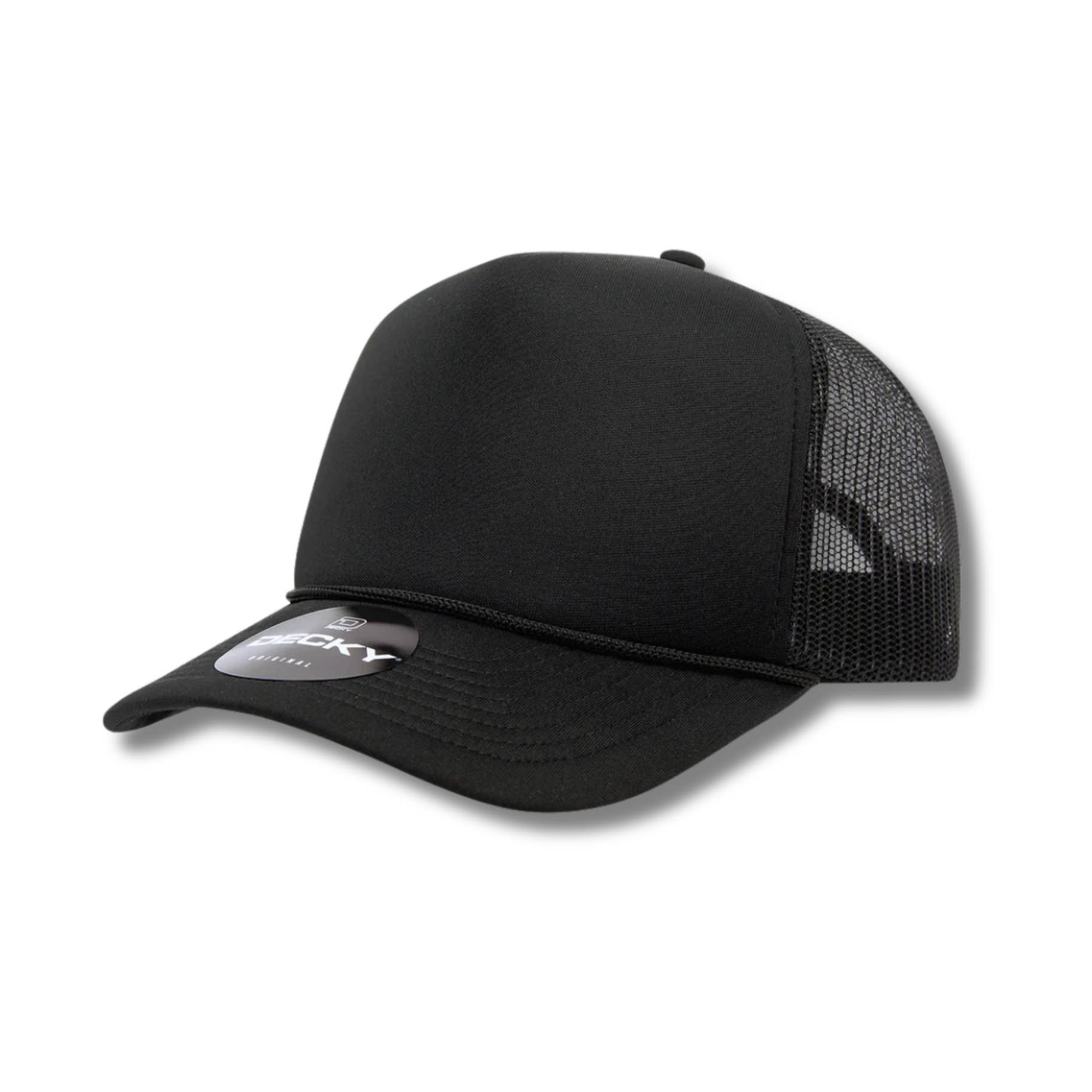 Love, Paige Designs - Wholesale Trucker Hat - Unisex - Decky 5 Panel Foam Trucker Hat - Black
