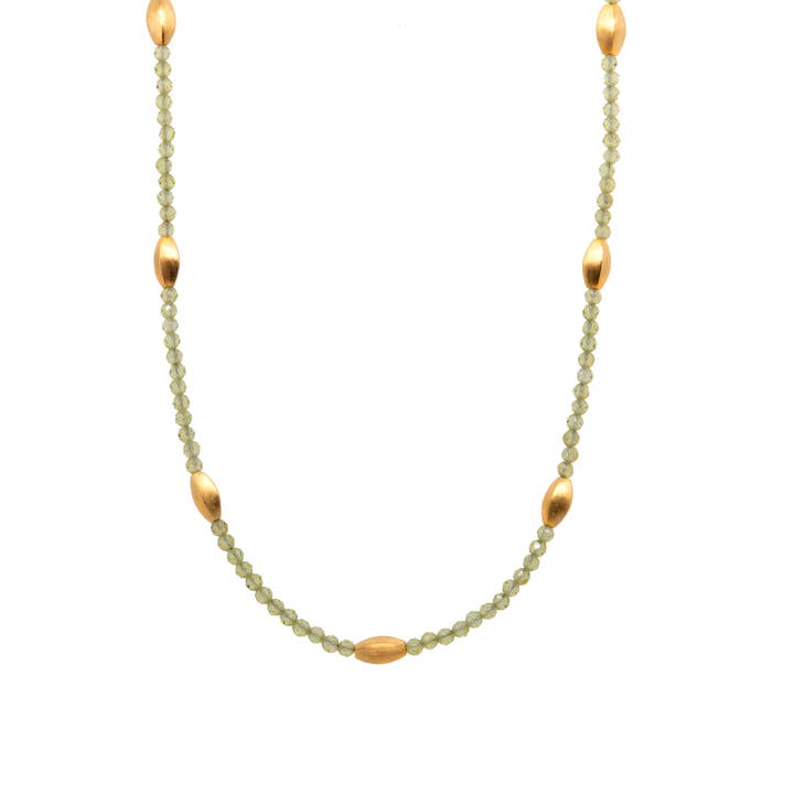 Bliss Peridot Necklace 24K Gold Vermeil for wholesale by Joyla Jewelry