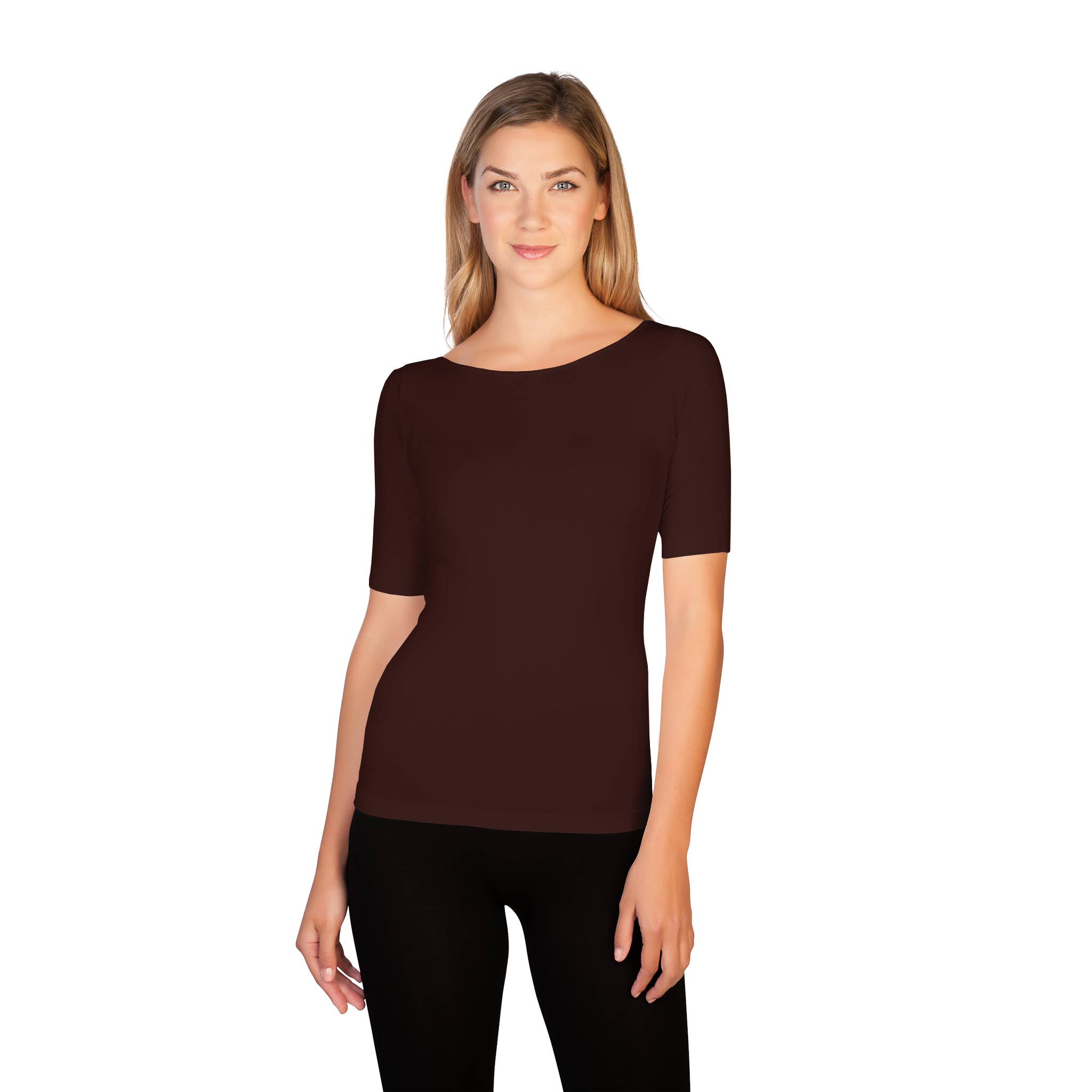 Skinnytees - Wholesale T-Shirt - Women's - Reversible 1/2 Sleeve Scoop Neck Tee1
