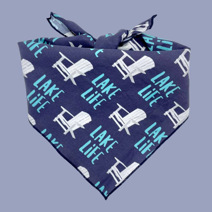 Lake Life - Tie On Dog Bandana - Summer Bandana for wholesale by Woofingtons & Company