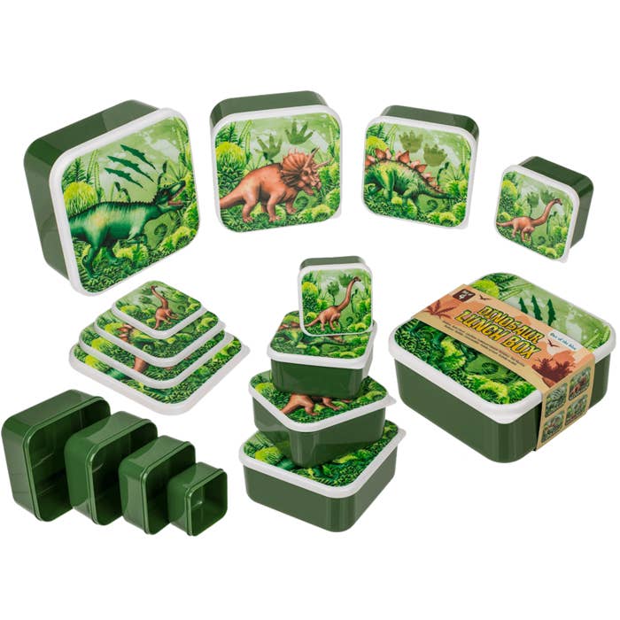 Lunch box, dinosaur, set of 4, for wholesale by Out of the blue KG