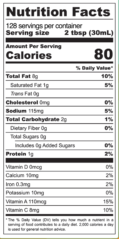 Big Mama’s Backyard Garden - Wholesale Salad Dressing - Avocado Oil Calamondin Vinaigrette - 1 Gallon Format1