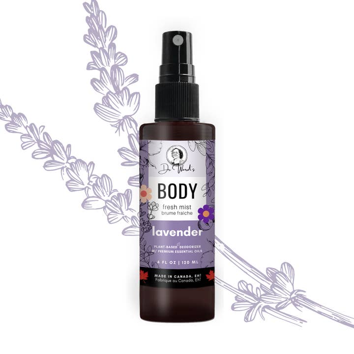 Body Fresh Mist LAVENDER - 100% All-Natural - 4oz 120ml for wholesale by Dr. Ward's Fresh Mist