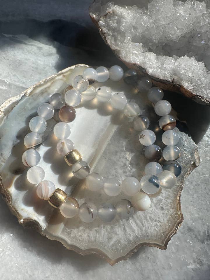 POLISHED MONTANA AGATE Bracelet - 8mm for wholesale by Twisted Pine Jewelry