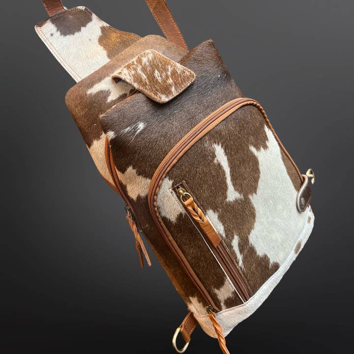 Western Cowhide Leather Sling Backpack Bag for wholesale by Westrian International