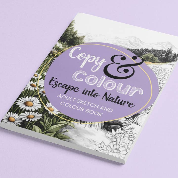 A Relaxing Copy & Colour Adult Sketch and Colour Book for wholesale by RN Creative Publications