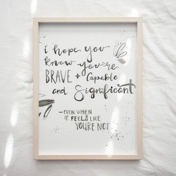 "I hope you know" Inspirational Quote | 8 x 10 Art Print for wholesale by Swan Studio Co.
