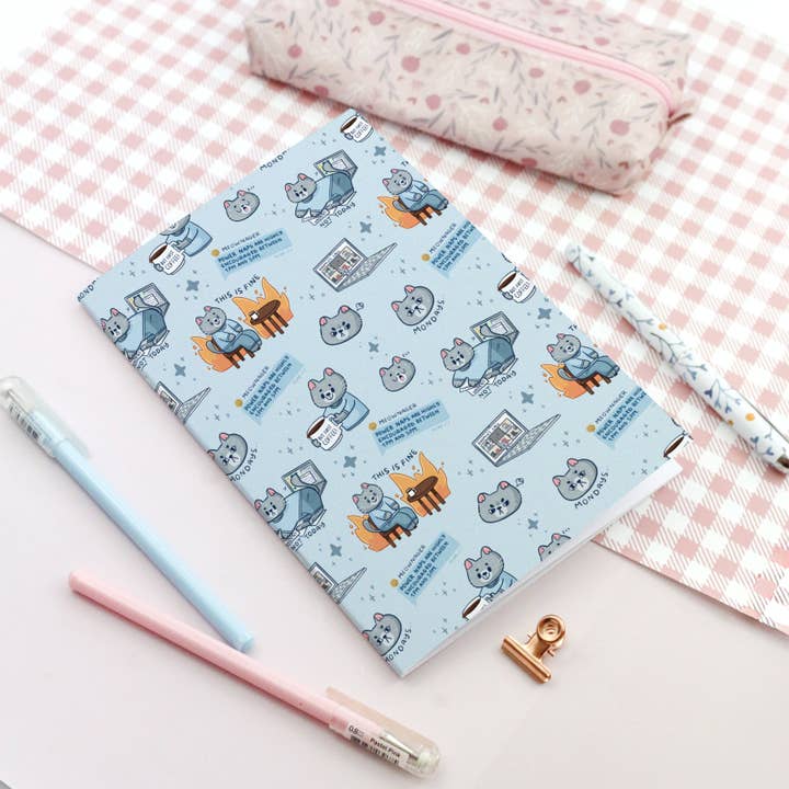 Corporate Cat notebook | Recycled notebook | Back to work for wholesale by My Sweet Paper Card