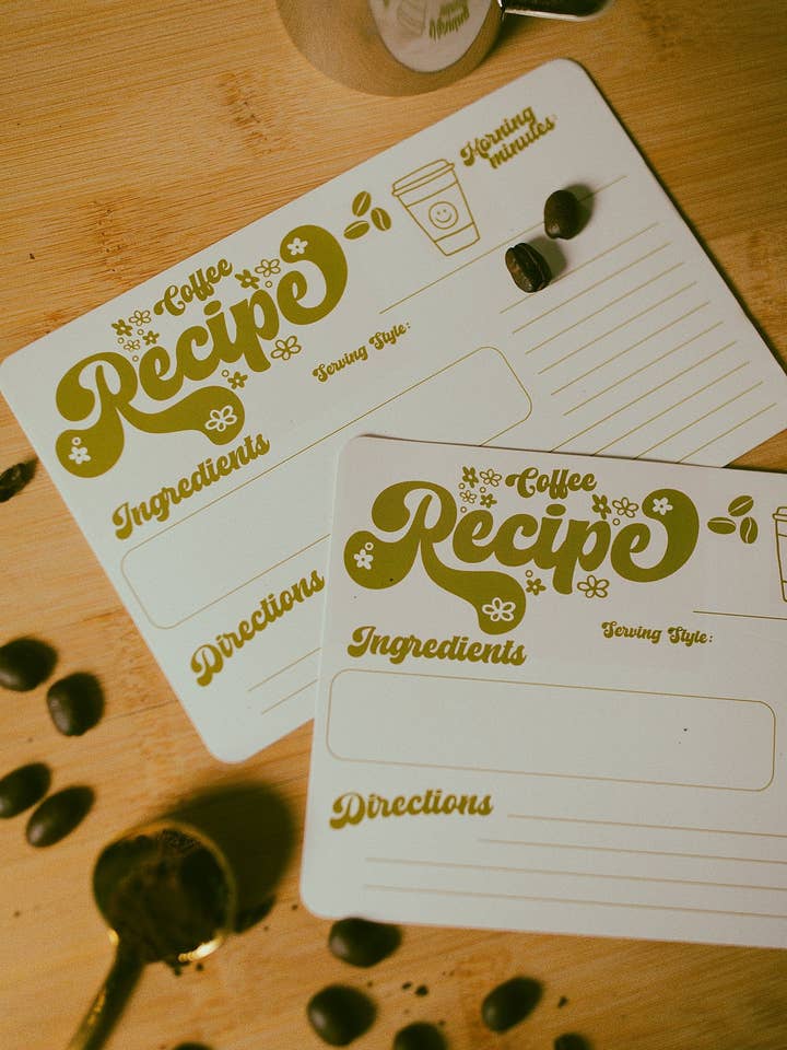 Retro Coffee Recipe Card Pack for wholesale by Chicka & Co