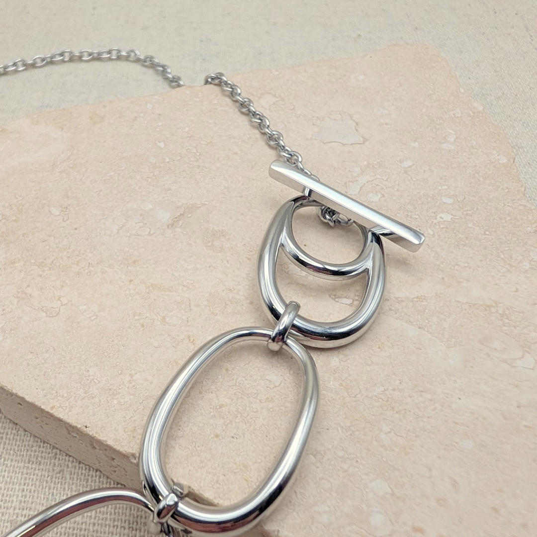 Little Nell Jewellery – wholesale Link & chain necklace – Everyday Silver Statement Pebble Necklace2