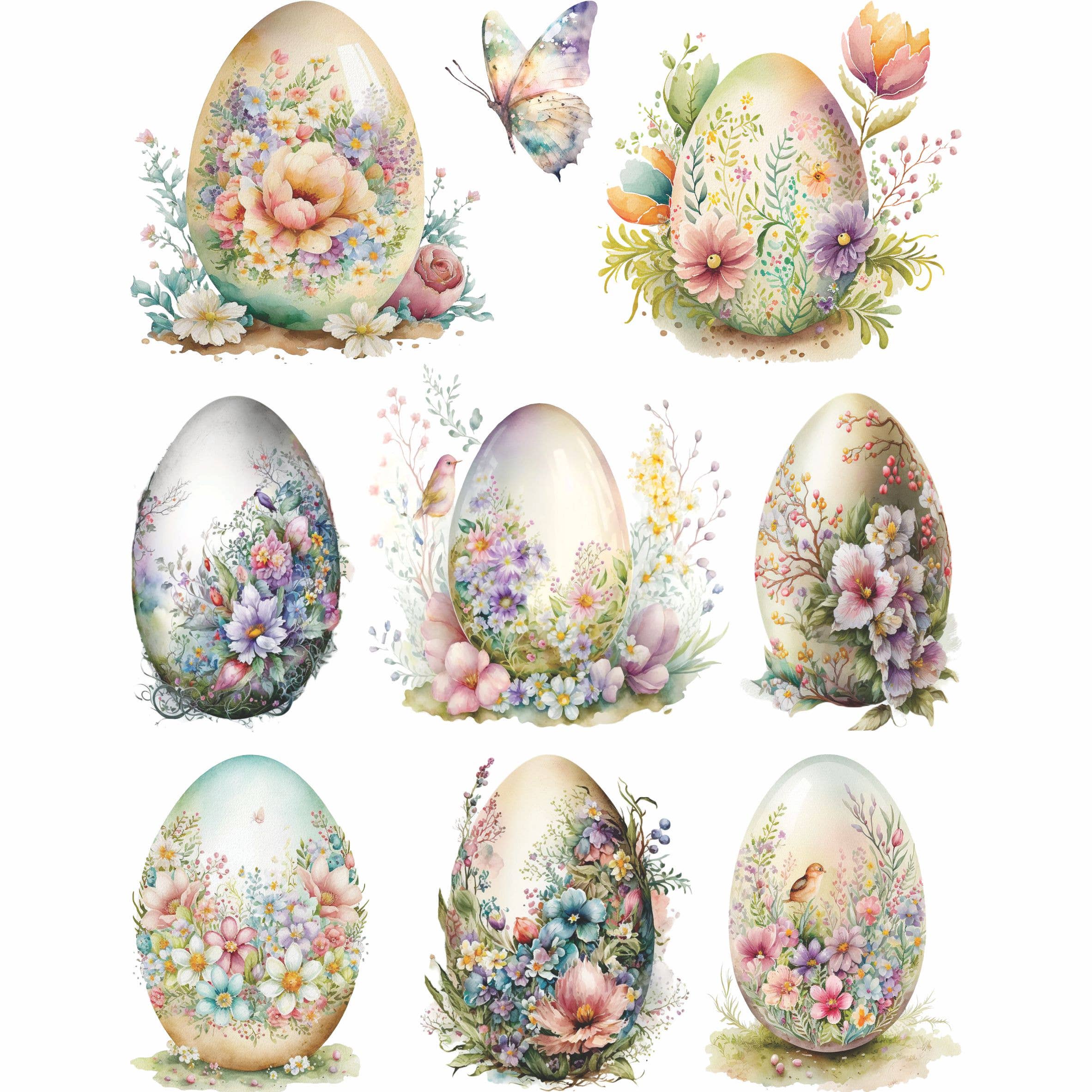 Craft Kreatively – wholesale Hantverkstillbehör – Rispapper för decoupage med påskägg, A4, 6-pack – hantverk1