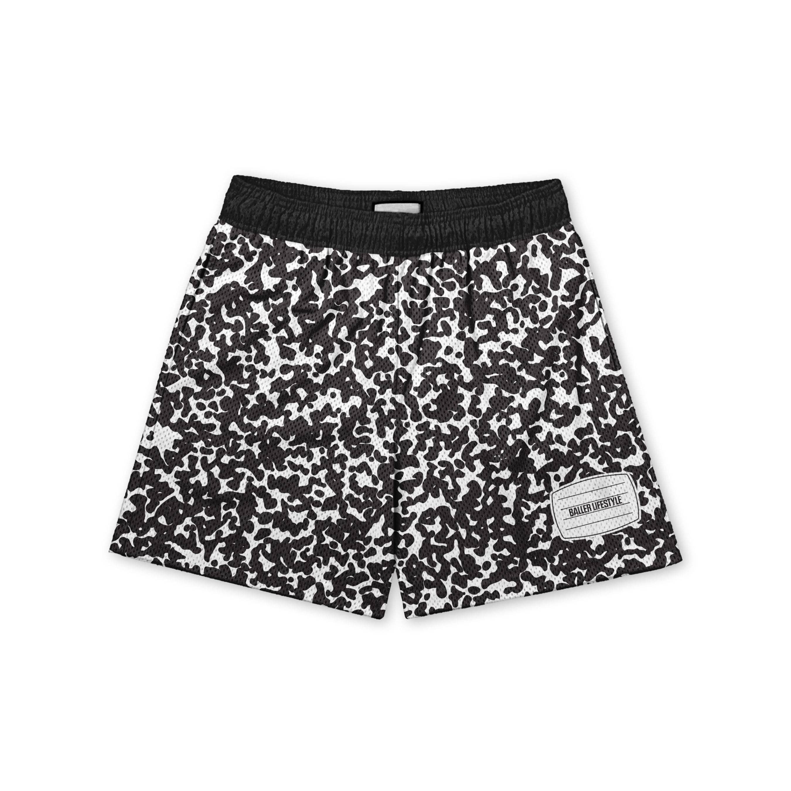 Baller Lifestyle - Wholesale Shorts - Kids - Black Composition Notebook Baseball Shorts