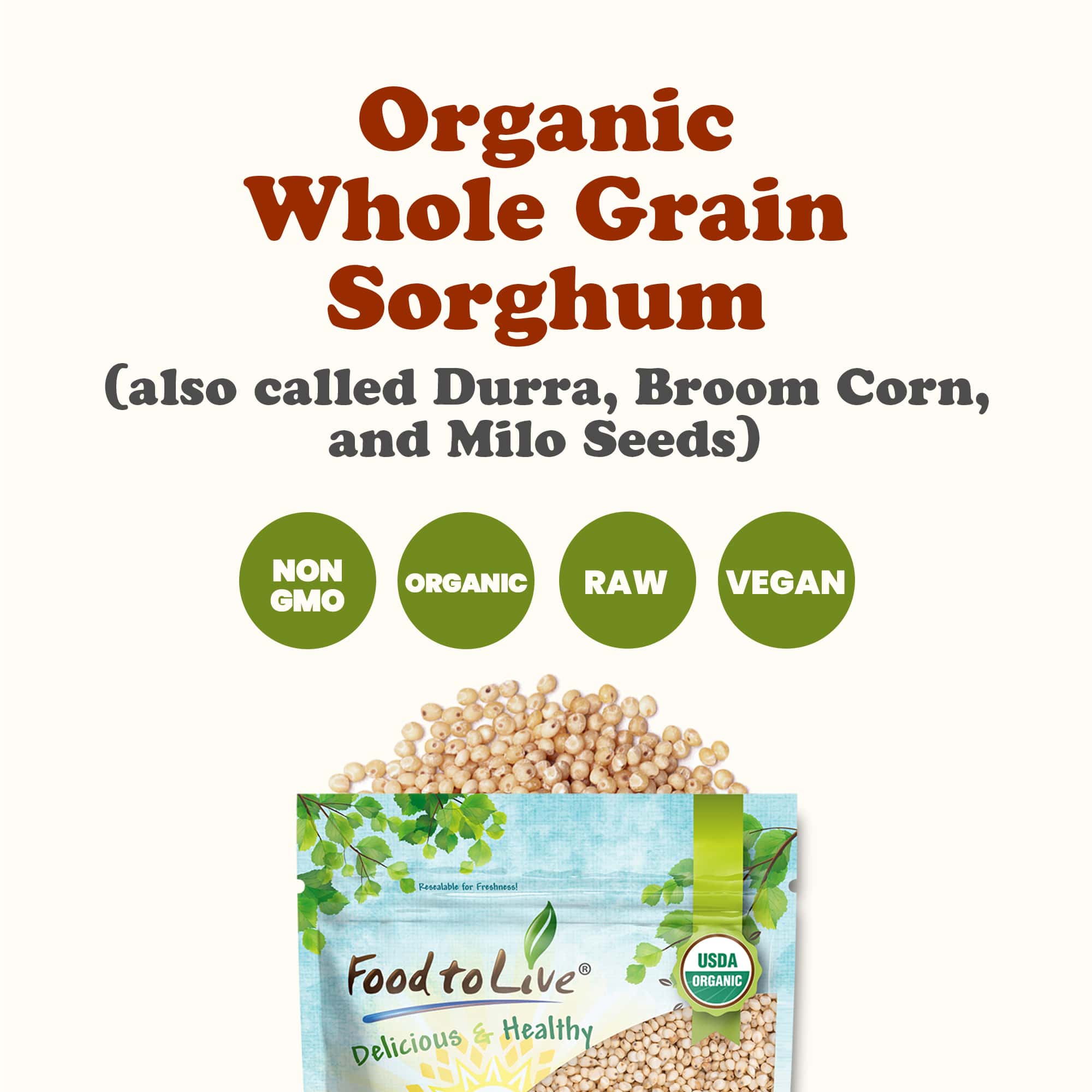 Food To Live - Wholesale Whole Grains - Organic Whole Grain Sorghum - by Food To Live5