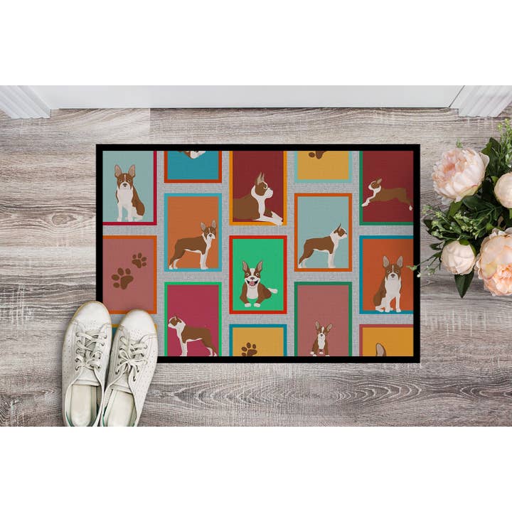 Paillasson Lots of Red Boston Terrier 18 x 27 pour la vente par Caroline's Treasures
